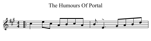 The Humours Of Portal - staff notation