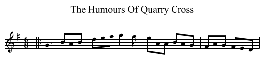 The Humours Of Quarry Cross - staff notation