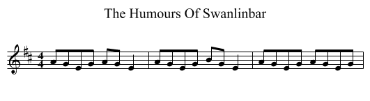 The Humours Of Swanlinbar - staff notation