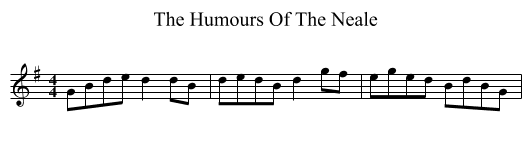 The Humours Of The Neale - staff notation