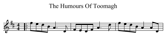 The Humours Of Toomagh - staff notation