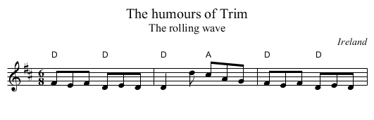 The humours of Trim - staff notation