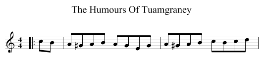 The Humours Of Tuamgraney - staff notation