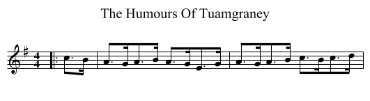 The Humours Of Tuamgraney - staff notation