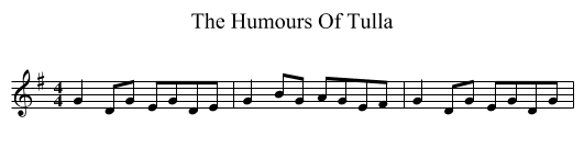 The Humours Of Tulla - staff notation