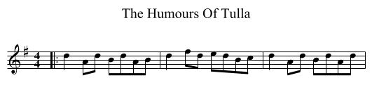 The Humours Of Tulla - staff notation