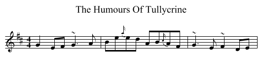 The Humours Of Tullycrine - staff notation