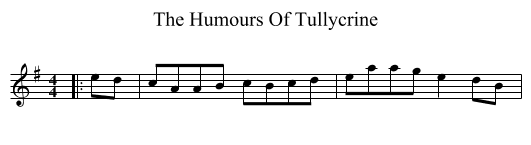 The Humours Of Tullycrine - staff notation
