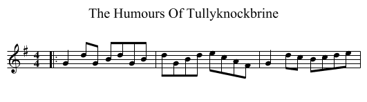 The Humours Of Tullyknockbrine - staff notation