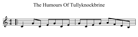 The Humours Of Tullyknockbrine - staff notation