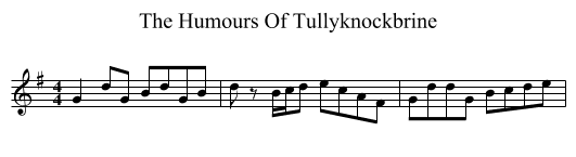 The Humours Of Tullyknockbrine - staff notation