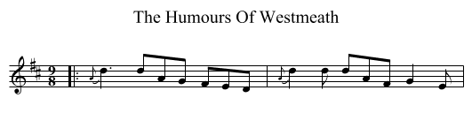 The Humours Of Westmeath - staff notation