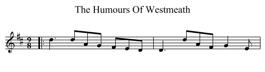 The Humours Of Westmeath - staff notation