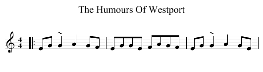 The Humours Of Westport - staff notation