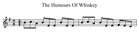 The Humours Of Whiskey - staff notation