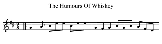 The Humours Of Whiskey - staff notation
