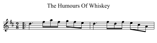 The Humours Of Whiskey - staff notation