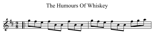 The Humours Of Whiskey - staff notation