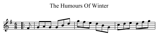 The Humours Of Winter - staff notation