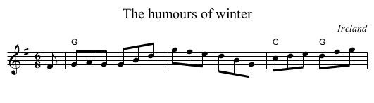 The humours of winter - staff notation