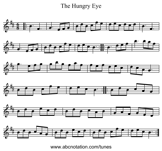 The Hungry Eye - staff notation