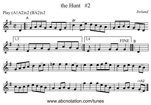 the Hunt   #2 - staff notation