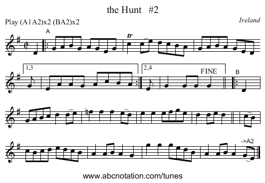 the Hunt   #2 - staff notation
