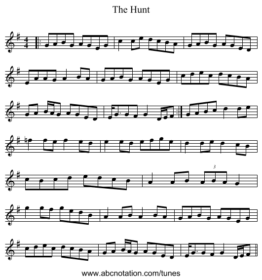 The Hunt - staff notation