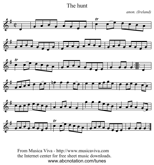 The hunt - staff notation