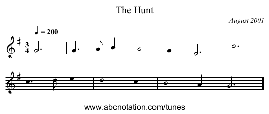 The Hunt - staff notation