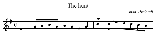 The hunt - staff notation