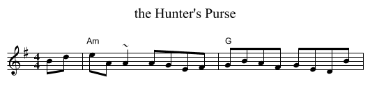 the Hunter's Purse - staff notation