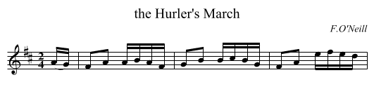 the Hurler's March - staff notation
