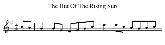 The Hut Of The Rising Sun - staff notation