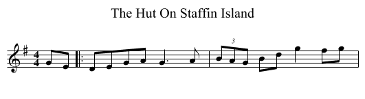 The Hut On Staffin Island - staff notation