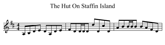 The Hut On Staffin Island - staff notation