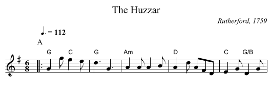 The Huzzar - staff notation