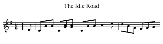 The Idle Road - staff notation