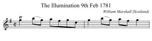 The Illumination 9th Feb 1781 - staff notation