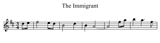 The Immigrant - staff notation