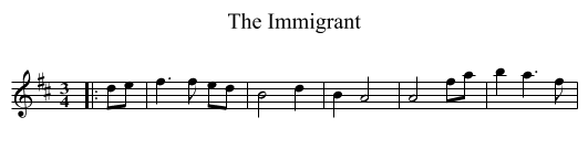 The Immigrant - staff notation