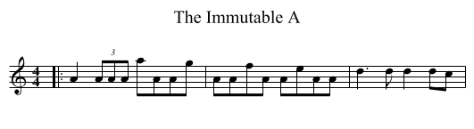 The Immutable A - staff notation