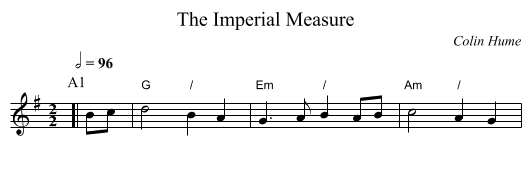 The Imperial Measure - staff notation