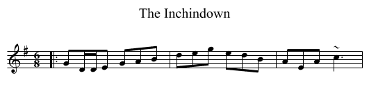The Inchindown - staff notation