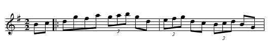 The Independence Hornpipe - staff notation