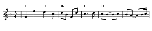 the Indian Princess - staff notation