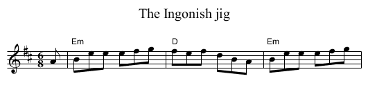 The Ingonish jig - staff notation