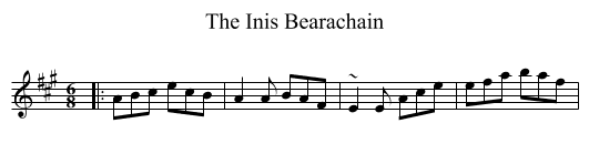 The Inis Bearachain - staff notation