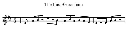The Inis Bearachain - staff notation