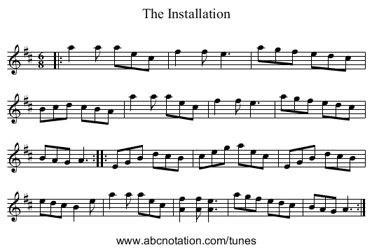 The Installation - staff notation